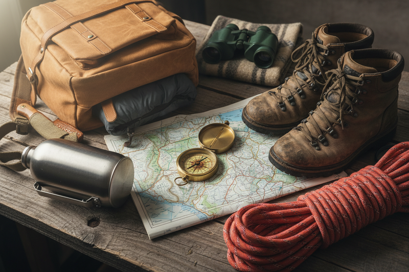 generate image for the category "Adventure Essentials". don't write anything on image and also make it realistic