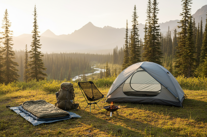 generate image for the category "Tent & Rest". don't write any text on image & also make it realistic